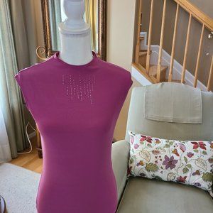 Georgiou Cap Sleeve Top with Rhinestones